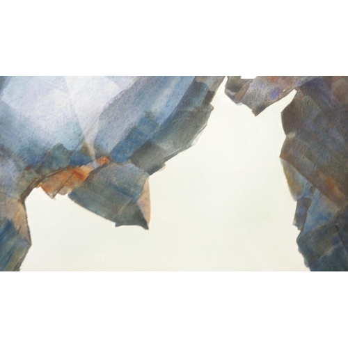 373 - Teresa Dura Branson (Scottish, 1935 - 2016)'St Ninian's Cave'Signed, watercolour, 47cm x 37.5cm, and... 