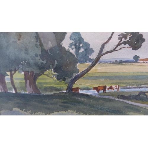 374 - Edwin Harris BWS (British, 1891 - 1968)Landscape scene, Chanctonbury Signed, watercolour, 38cm x 55.... 