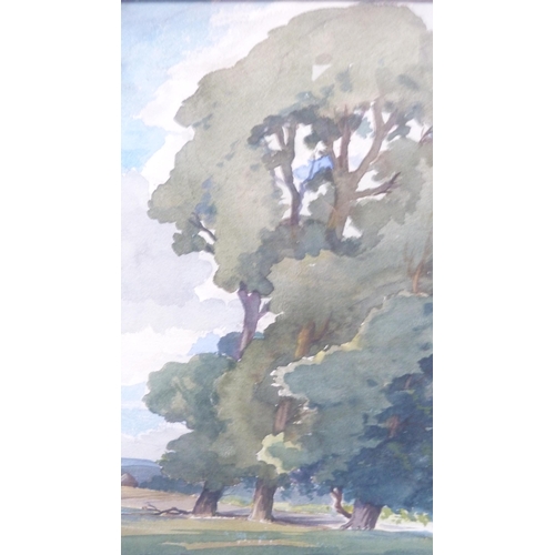 374 - Edwin Harris BWS (British, 1891 - 1968)Landscape scene, Chanctonbury Signed, watercolour, 38cm x 55.... 