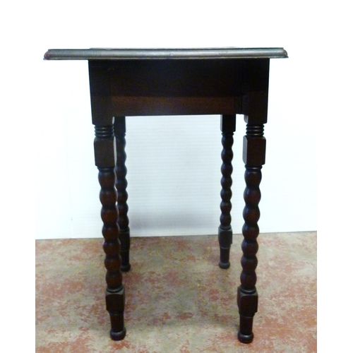 434 - Late 19th century Scottish oak handkerchief corner table, with carved mythical creatures to the top ... 