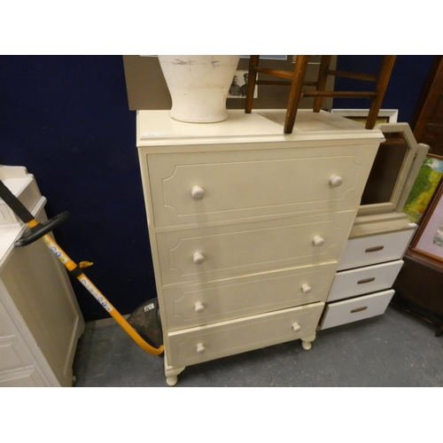 512 - Painted white chest of drawers.