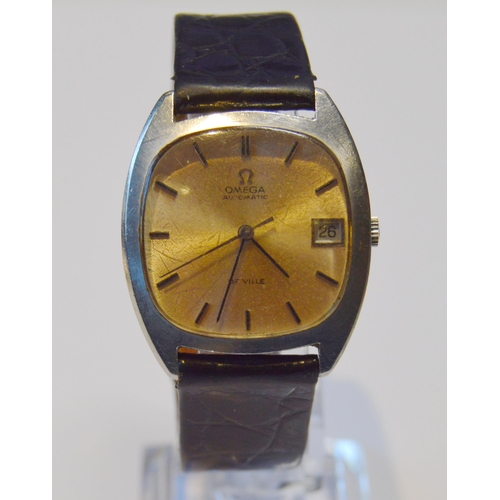 178 - Omega De Ville automatic gent's wristwatch, c. 1970s, in stainless steel case with champagne dial, b... 