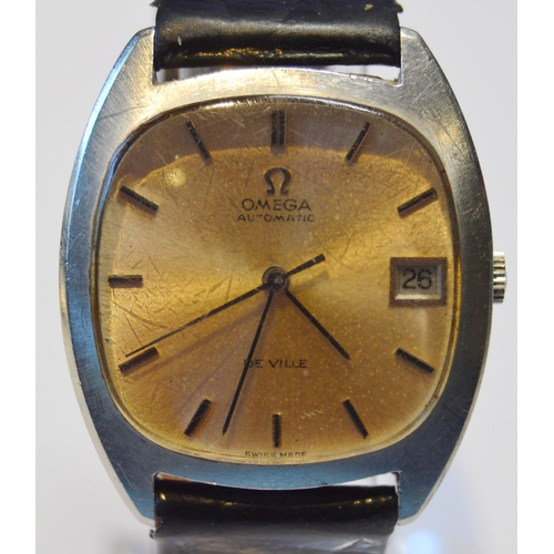 178 - Omega De Ville automatic gent's wristwatch, c. 1970s, in stainless steel case with champagne dial, b... 