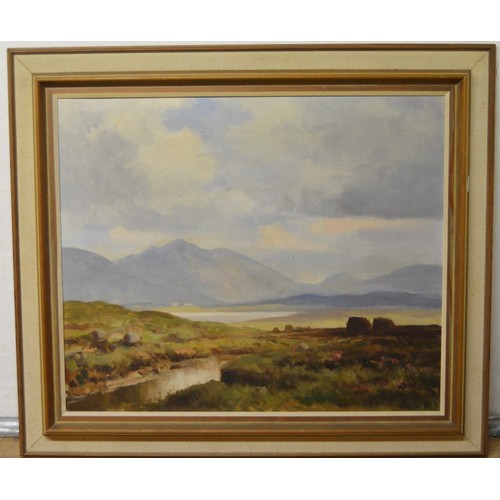 366 - Maurice Canning Wilks (Irish, 1910 - 1984)Near Maam Cross, County GalwaySigned, oil on canvas, 49cm ... 