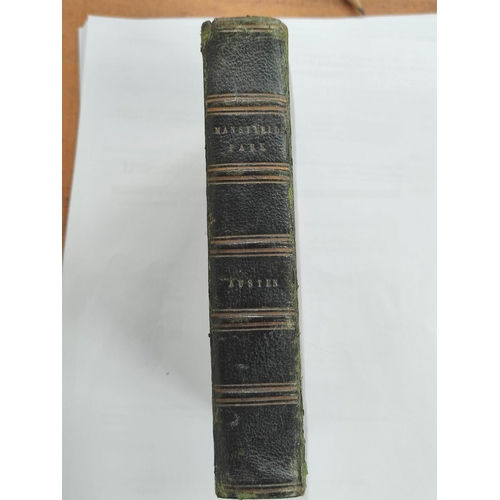 205 - AUSTEN JANE.  Mansfield Park, A Novel. Eng. frontis & title vignette. 12mo. Dark half ... 