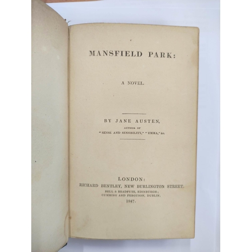 205 - AUSTEN JANE.  Mansfield Park, A Novel. Eng. frontis & title vignette. 12mo. Dark half ... 