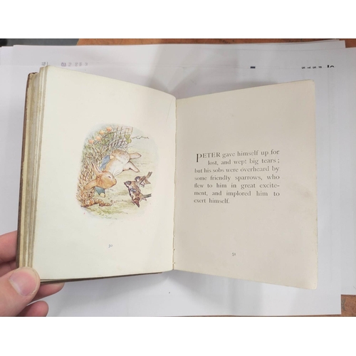 240 - POTTER BEATRIX.  The Tale of Peter Rabbit. Col. plates. Plain endpapers (thus replacements?). Orig. ... 