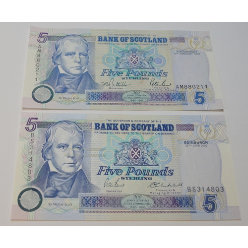 171 - Group of five Bank of Scotland Tercentenary £5 notes to include 134-1 Pattullo/Burt AM 880211 issued... 