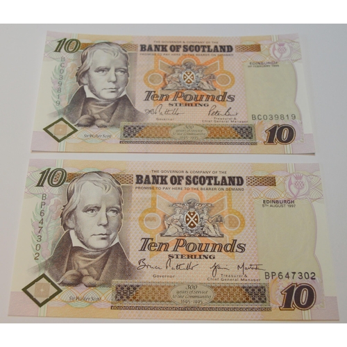 172 - Group of six uncirculated Bank of Scotland Tercentenary £10 notes to include 135-1 Pattullo/Burt BC ... 