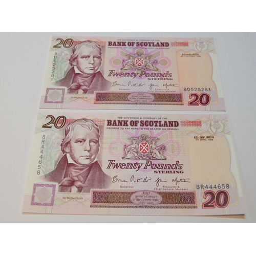 173 - Group of seven uncirculated Bank of Scotland Tercentenary £20 notes to include 136-1 Pattullo/Burt A... 