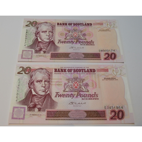 173 - Group of seven uncirculated Bank of Scotland Tercentenary £20 notes to include 136-1 Pattullo/Burt A... 