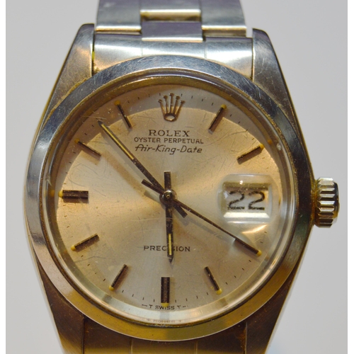 191 - Rolex Oyster Perpetual Air-King-Date gent's stainless steel wristwatch, purchased 1978, model 5700/7... 