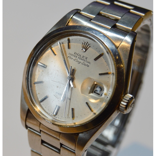 191 - Rolex Oyster Perpetual Air-King-Date gent's stainless steel wristwatch, purchased 1978, model 5700/7... 