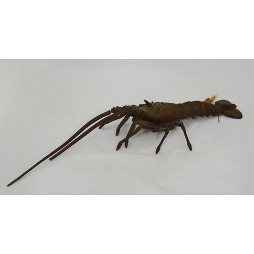 300 - Japanese articulated metal crayfish model (Meiji period, 1868 - 1912), unsigned, approximately 49cm ... 