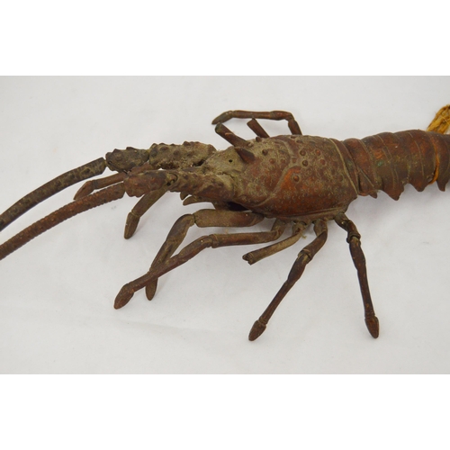 300 - Japanese articulated metal crayfish model (Meiji period, 1868 - 1912), unsigned, approximately 49cm ... 