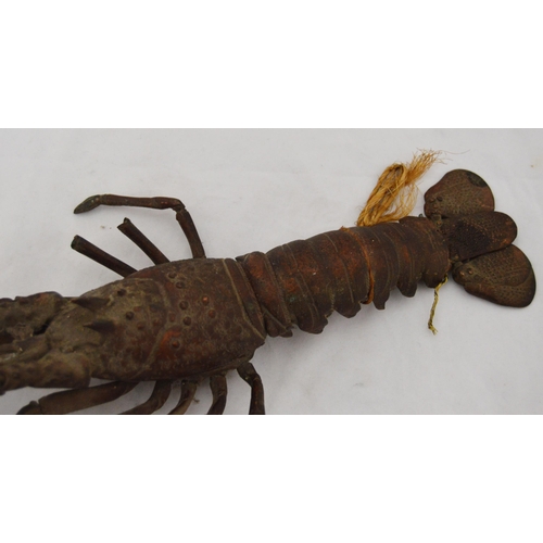 300 - Japanese articulated metal crayfish model (Meiji period, 1868 - 1912), unsigned, approximately 49cm ... 