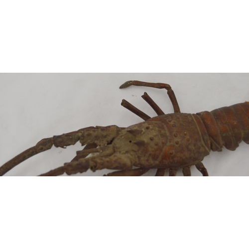 300 - Japanese articulated metal crayfish model (Meiji period, 1868 - 1912), unsigned, approximately 49cm ... 