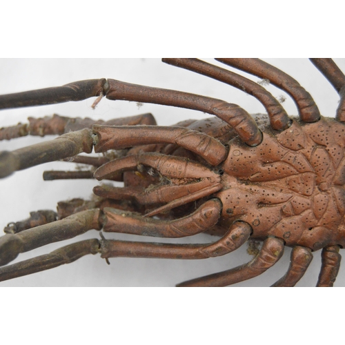 300 - Japanese articulated metal crayfish model (Meiji period, 1868 - 1912), unsigned, approximately 49cm ... 