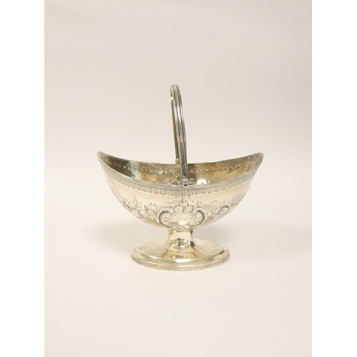 15 - Silver sugar boat with embossed decoration by Crispin Fuller 1799. 210g