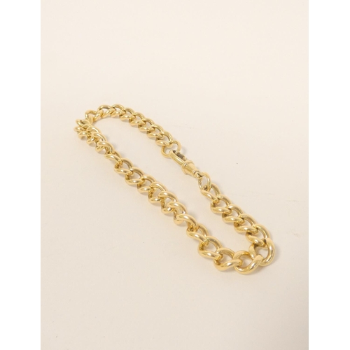 26 - 9ct gold curb link bracelet. 26g