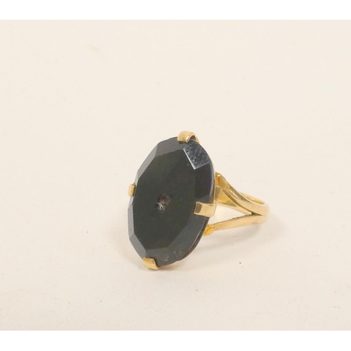 30 - Garnet and pearl cluster ring, and another onyx. Both likely 9ct gold (2)