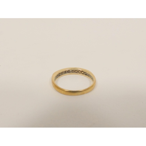 37 - Diamond half eternity style ring with tiny brilliants in 9ct gold, size O1/2. 2.1g.