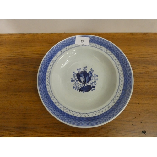 17 - Vintage Danish blue and white plate....