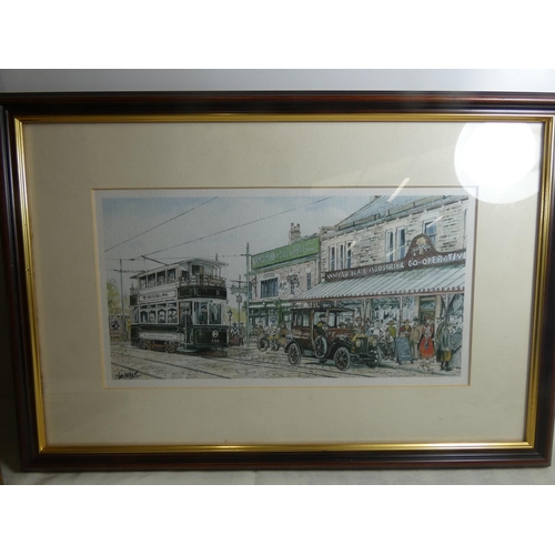 20 - Three vintage prints to include Townhead Westmorland, pencil signed K.W. Burton....