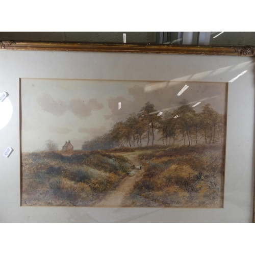 28 - J.Syke <br />Landscape of sheep on moorland.<br />Signed, watercolour...