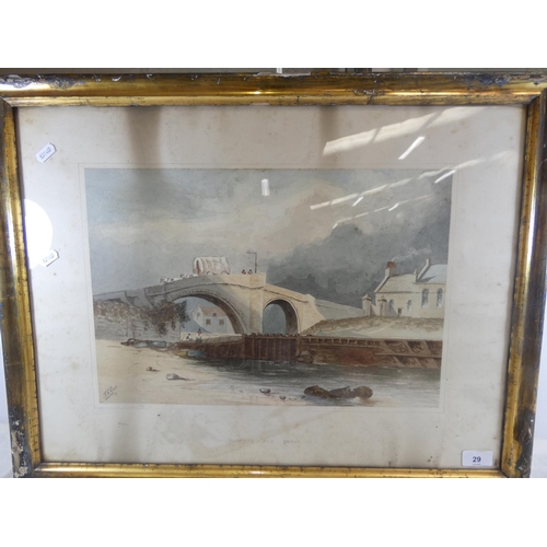 29 - J.L.Graggs <br />Morpeth, Old Bridge. <br />Signed, watercolour....