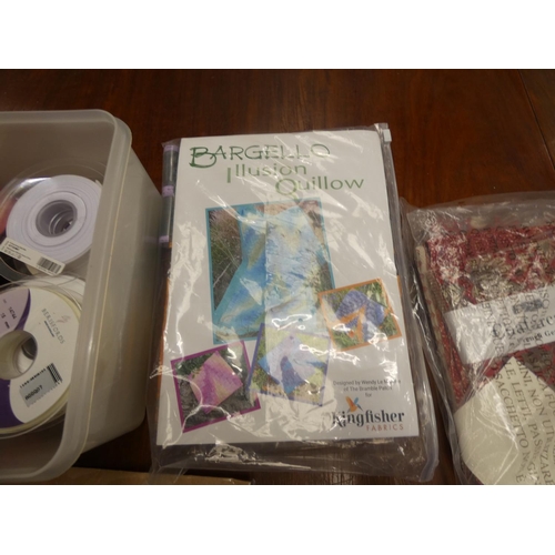 37 - Large box of quilting samples to include Liberty, cottons etc....