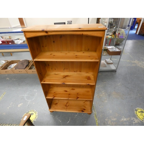 491 - Modern four tier pine book case.