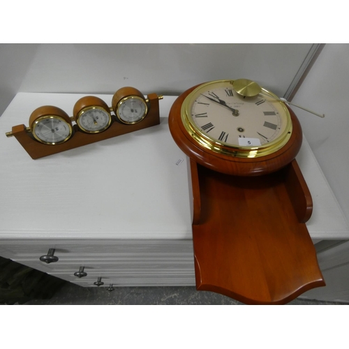 5 - Modern wall clock and barometer....