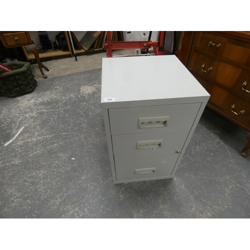 505 - Small modern three drawer filing cabinet.