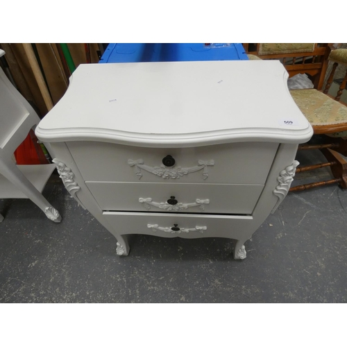 509 - Large set of modern painted bedside drawers.