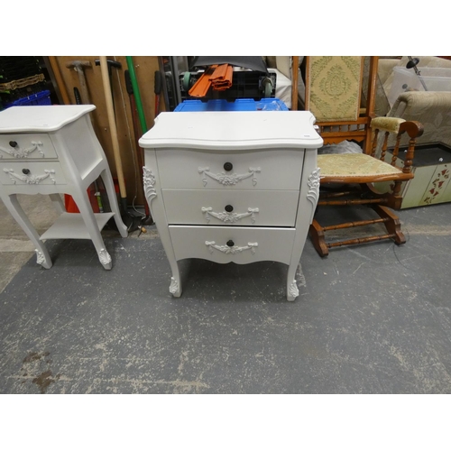 509 - Large set of modern painted bedside drawers.