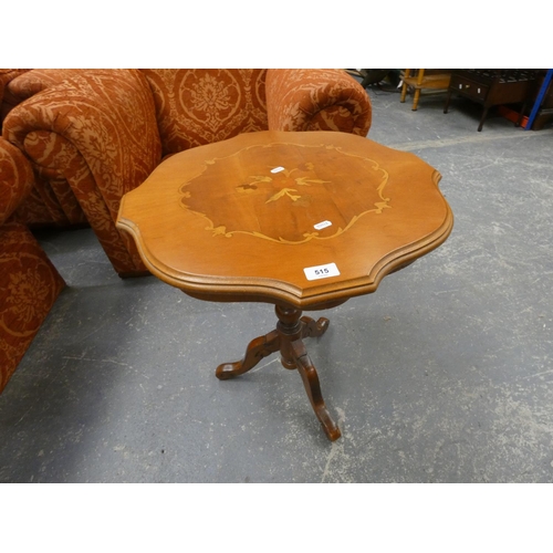 515 - Inlaid pedestal side table.