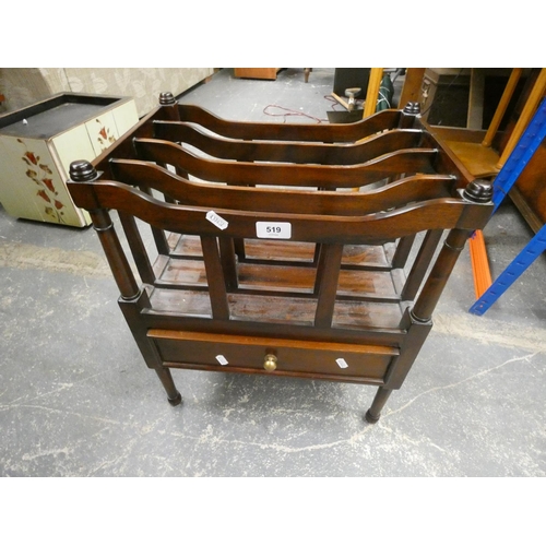 519 - Reproduction Canterbury style magazine rack.