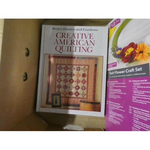 76 - Large box of craft books mainly quilt making.