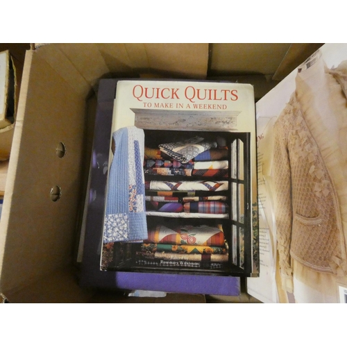 76 - Large box of craft books mainly quilt making.