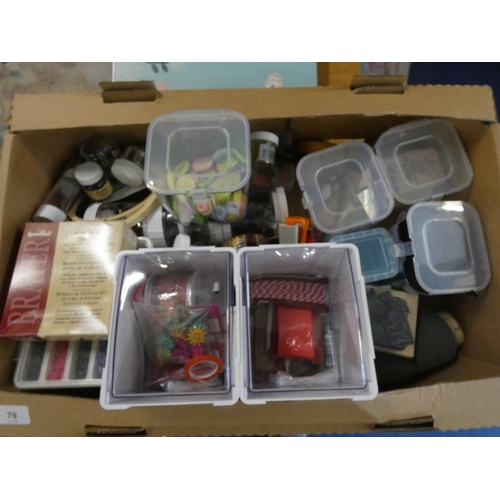 79 - Box of craft making stamps, stencil etc.