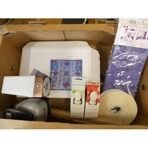 49 - Two large boxes of craft making items to include cards, stencils, presses etc....