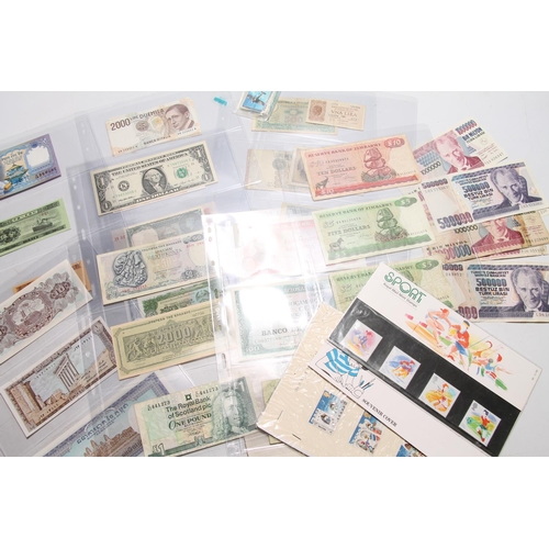 642 - Banknote collection to include ITALY, INDIA, USA, KOREA, CAMBODIA, ZIMBABWE, ZAIRE, GREECE, SCOTLAND... 