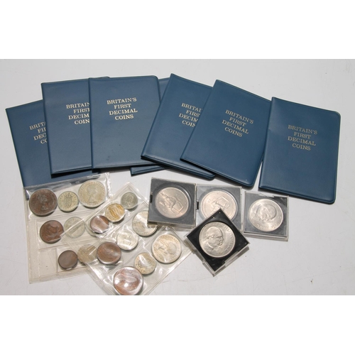 649 - Coin collection to include two 1953 BU sets, seven decimal folders, etc.