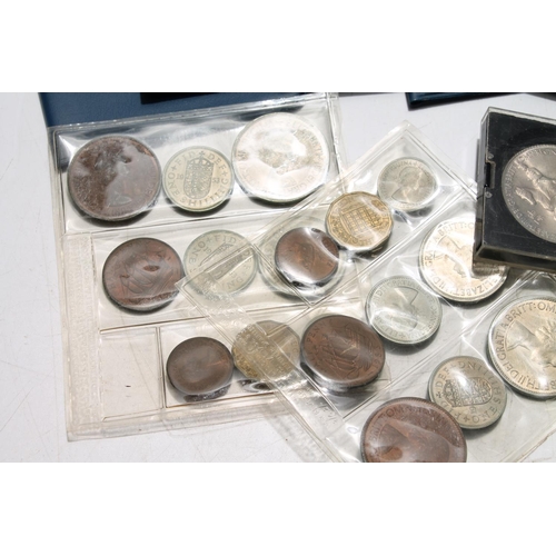 649 - Coin collection to include two 1953 BU sets, seven decimal folders, etc.