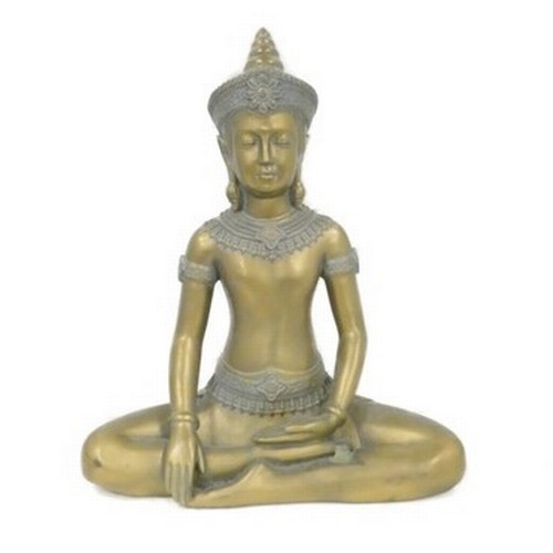 Resin Thai Buddha and tea light lamp.