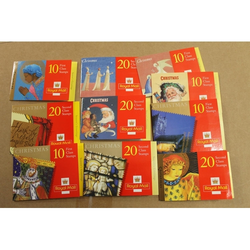 703 - Three folded booklets of ten first class stamps and three folded booklets of twenty second class sta... 