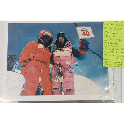 704 - Everest 40th dinner menu and ticket signed by John Knott, George Bard, Michael Ward, Charles Wylie, ... 