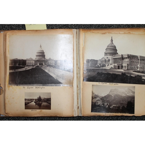 735B - Art Nouveau style scrap album containing photographs of Barmouth, Rome, Scottish Castles, Ireland, N... 