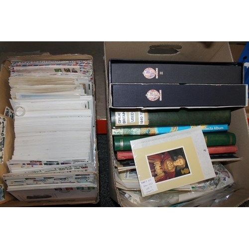 735D - Stamp collection to include two Davo GB twin post albums in slip cases, stockbooks of GB and other u... 